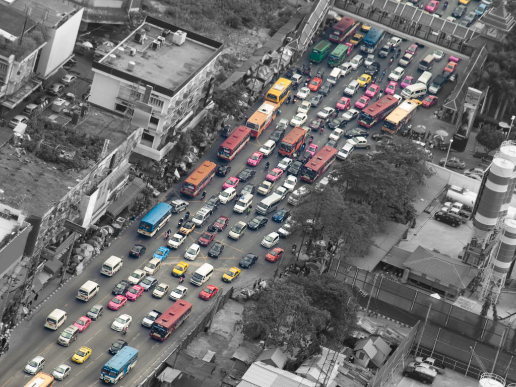 38324111 - traffic jam, bangkok,thailand,asia, for pollution,traffic,city life themes